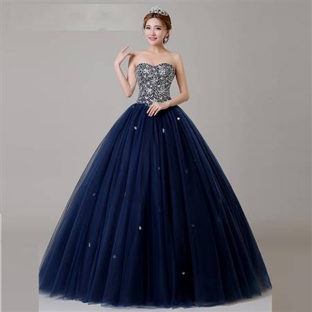 navy blue ball gowns