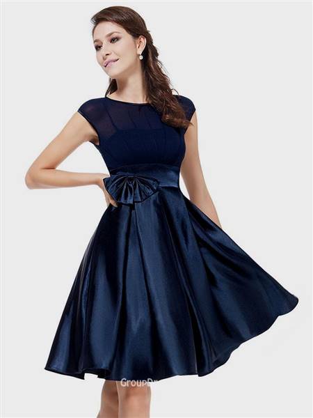 navy blue cocktail dresses with sleeves