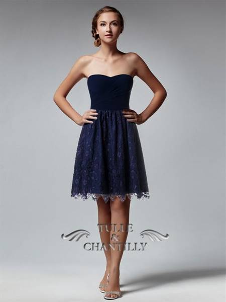 navy blue knee length bridesmaid dresses