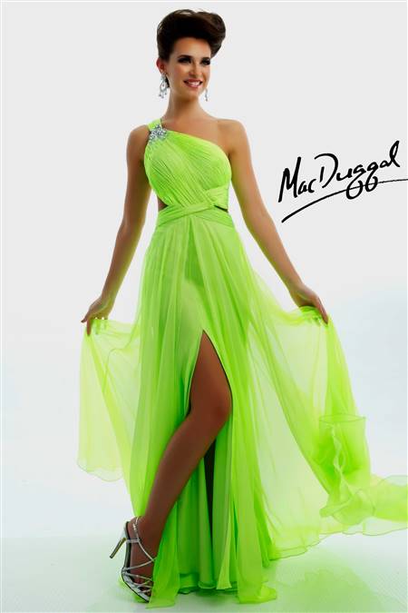 neon green and black prom dress