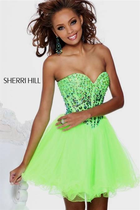 neon green homecoming dresses