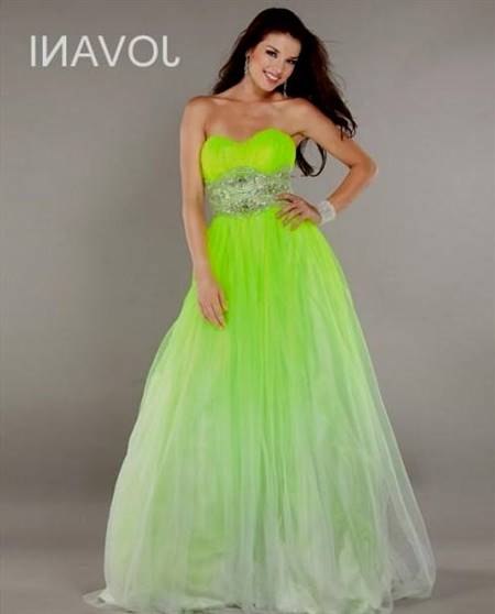 neon green prom dresses