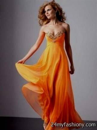 neon orange prom dresses