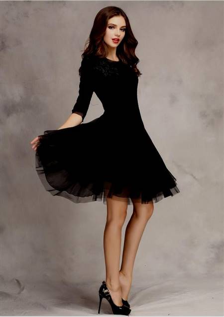 one piece dresses knee length black