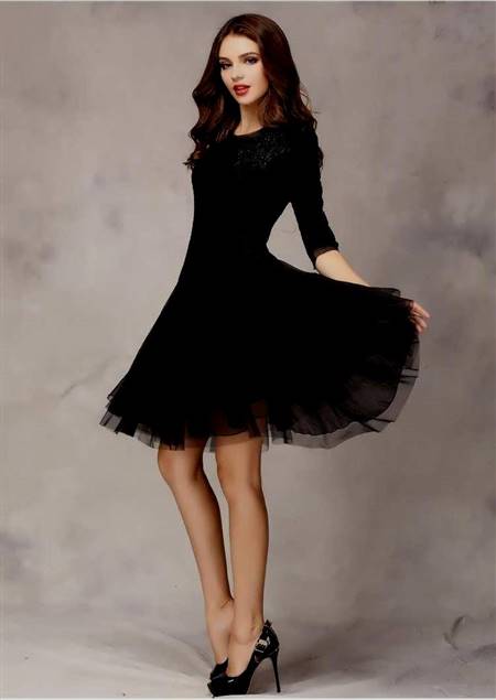 one piece dresses knee length black