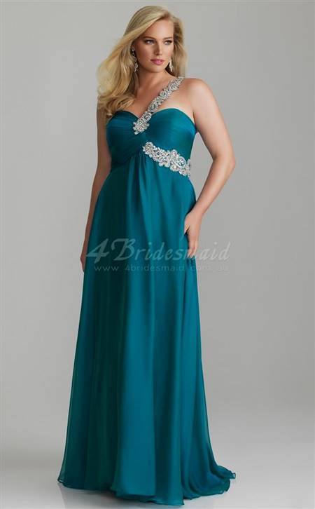 one shoulder turquoise bridesmaid dresses