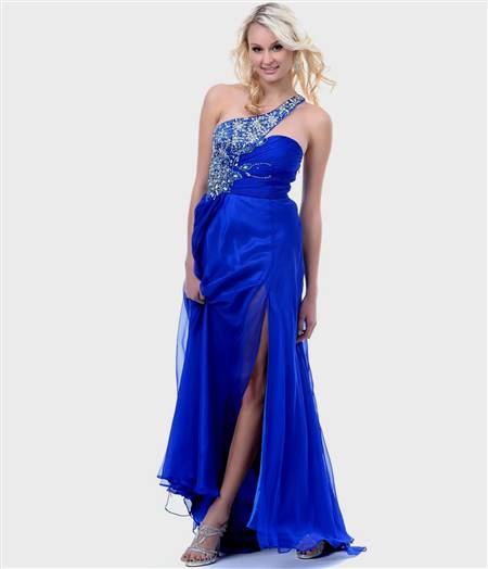 one strap royal blue prom dresses