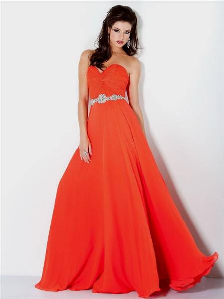 orange evening gown