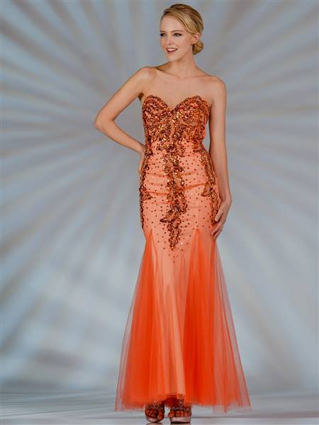 orange mermaid dress