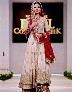 pakistani bridal dresses in red and white