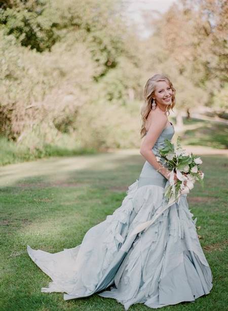 pale blue wedding gown