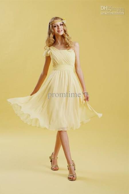 pale yellow chiffon bridesmaid dresses