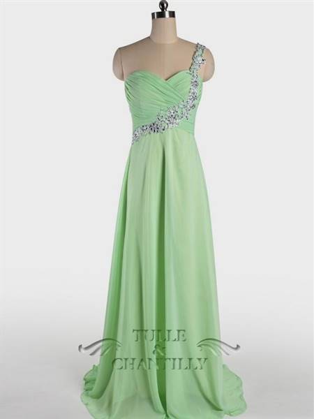 pastel green prom dress