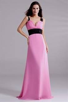 pink and black bridesmaid dresses