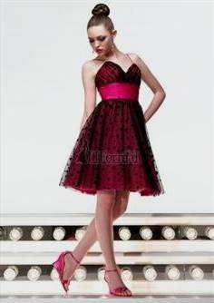 pink and black bridesmaid dresses