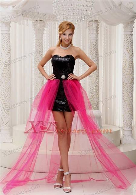 pink and black gowns
