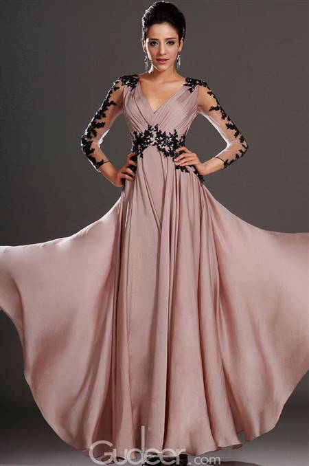 pink and black lace prom dresses