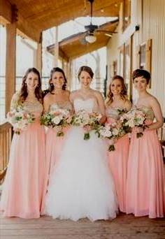 pink and gold bridesmaid dresses