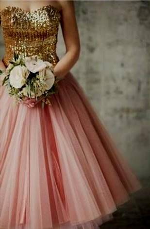 pink and gold bridesmaid dresses