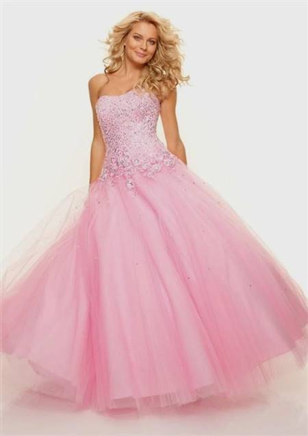 pink ball gown prom dresses