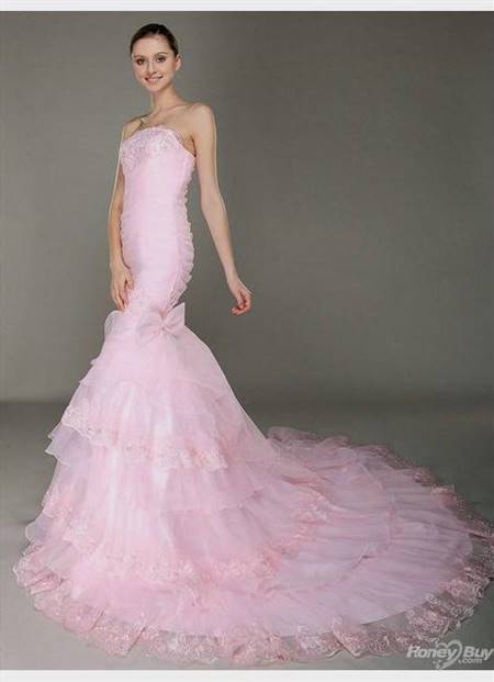 pink mermaid wedding dress