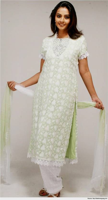 plain white punjabi dress