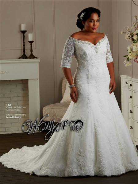 plus size a line wedding dresses with sleeves