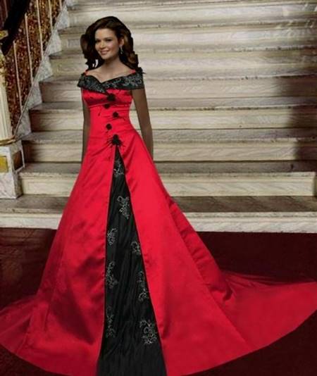 plus size black and red wedding dresses