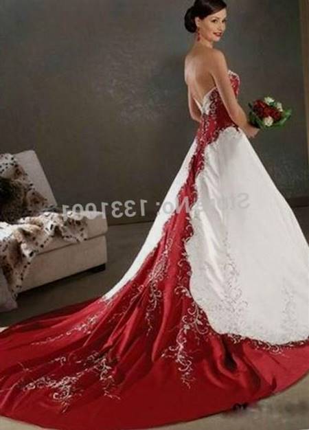 plus size red and white wedding dresses
