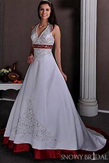 plus size red and white wedding dresses