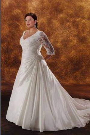 plus size wedding dresses with color and sleeves