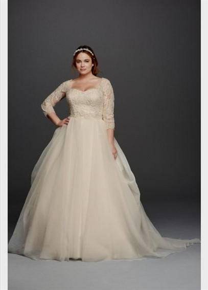plus size wedding dresses with lace sleeves