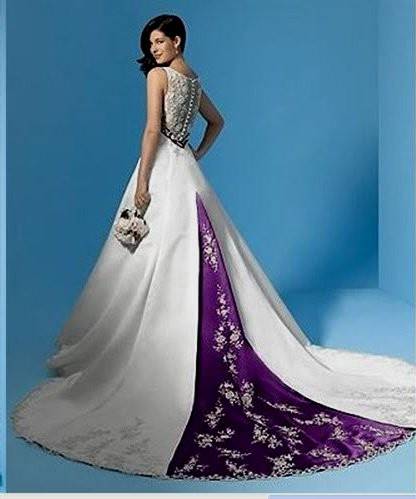 plus size wedding dresses with purple