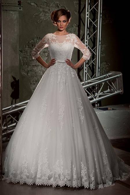 princess ball gown wedding dresses with sleeves