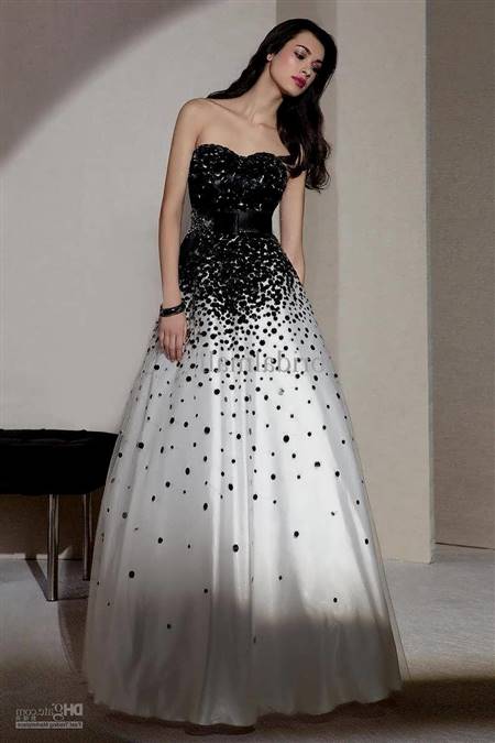 prom ball gowns black and white