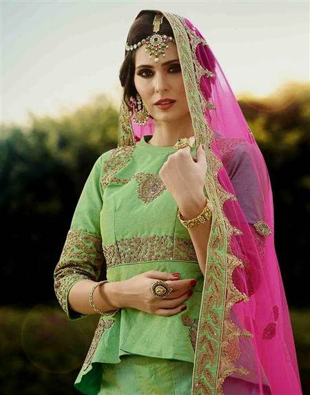 punjabi wedding dress green