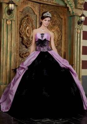 purple and black ball gown