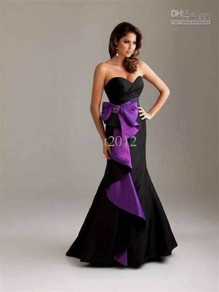 purple and black bridesmaid dresses