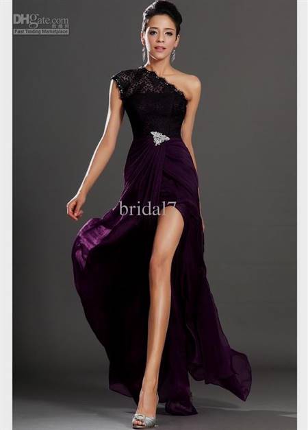 purple and black cocktail dress