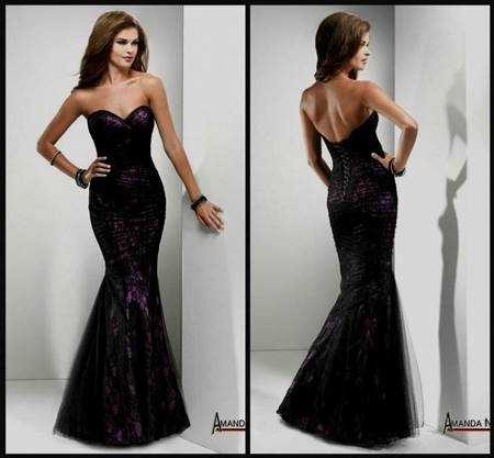 purple and black lace bridesmaid dresses