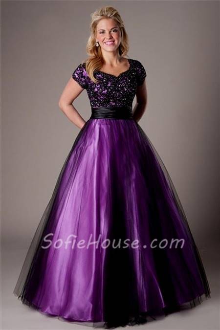 purple and black lace prom dresses
