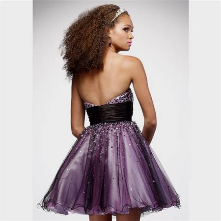 purple and black short dress