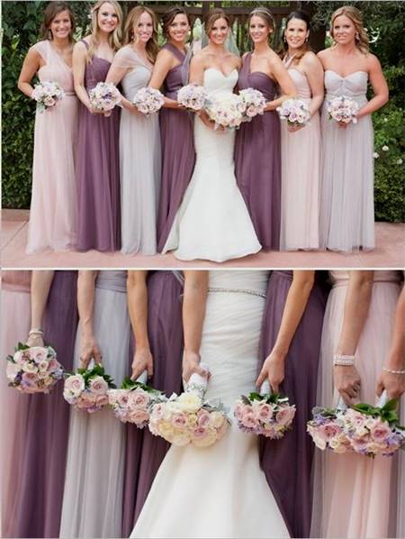 purple and pink bridesmaid dresses