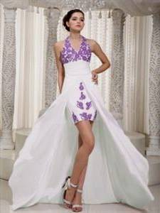 purple and white party dresses