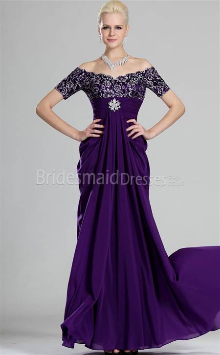 purple bridesmaid dress with sleeves