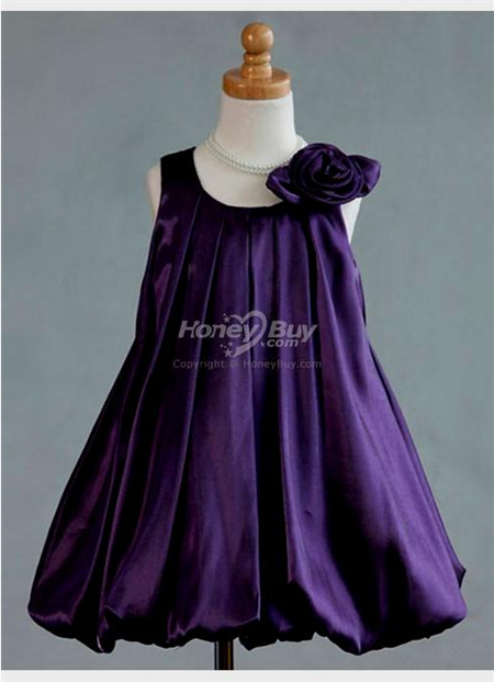 purple chiffon flower girl dresses