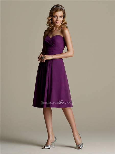 purple cocktail dress strapless