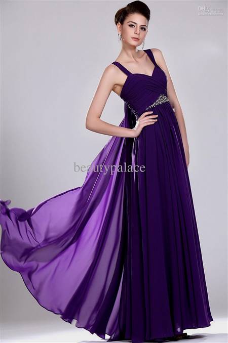 purple dresses with straps for prom