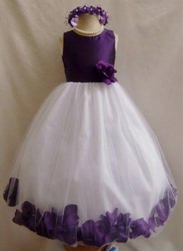 purple flower girl dresses for kids