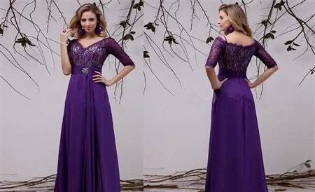 purple gown with sleeves